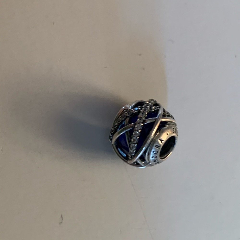 Blue sparkle Pandora bead